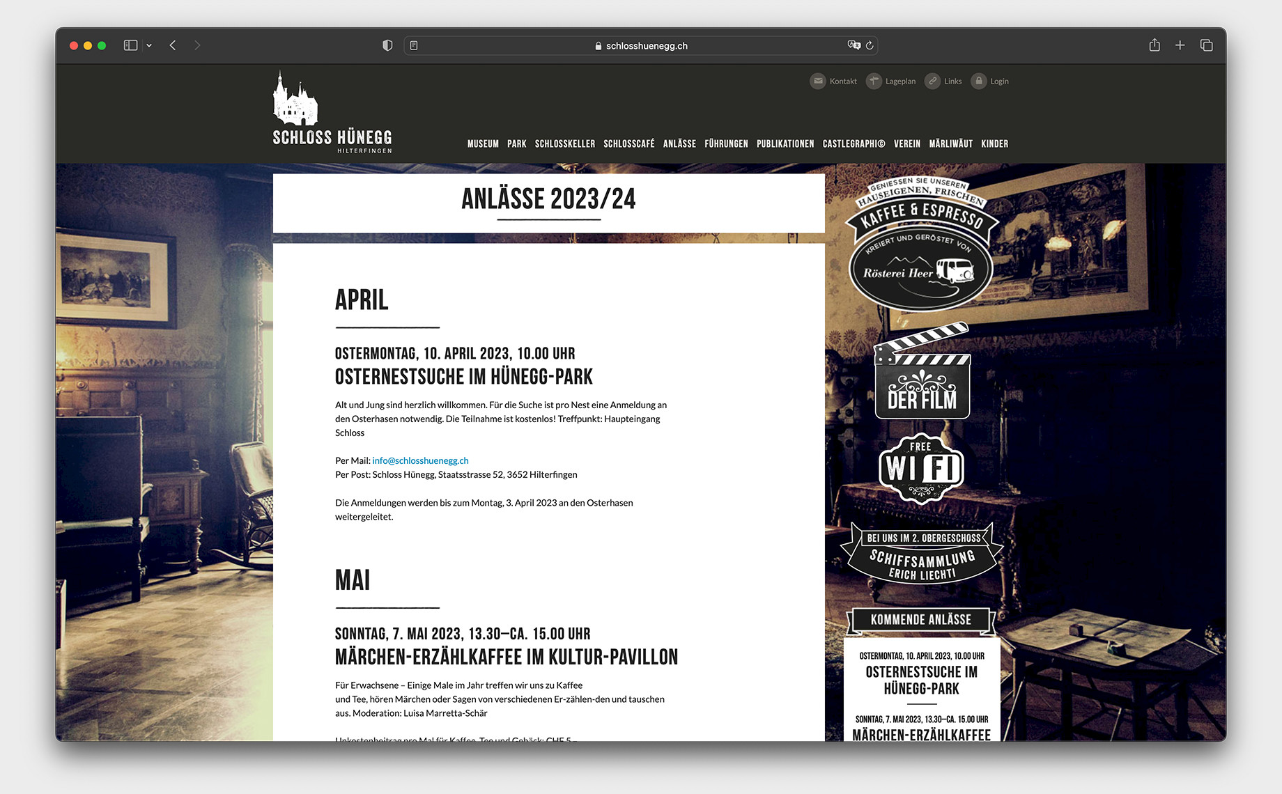 Website Schloss Hünegg Bild 2