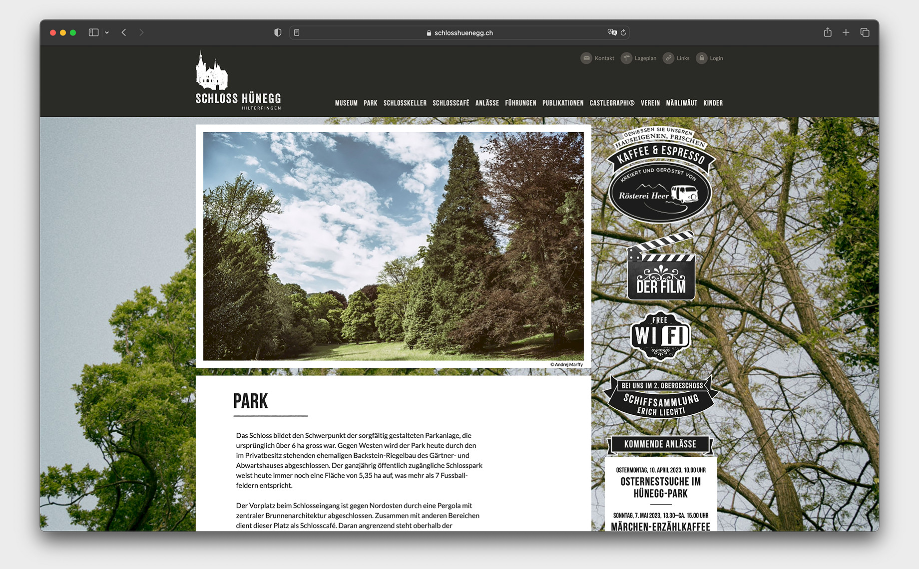 Website Schloss Hünegg Bild 3
