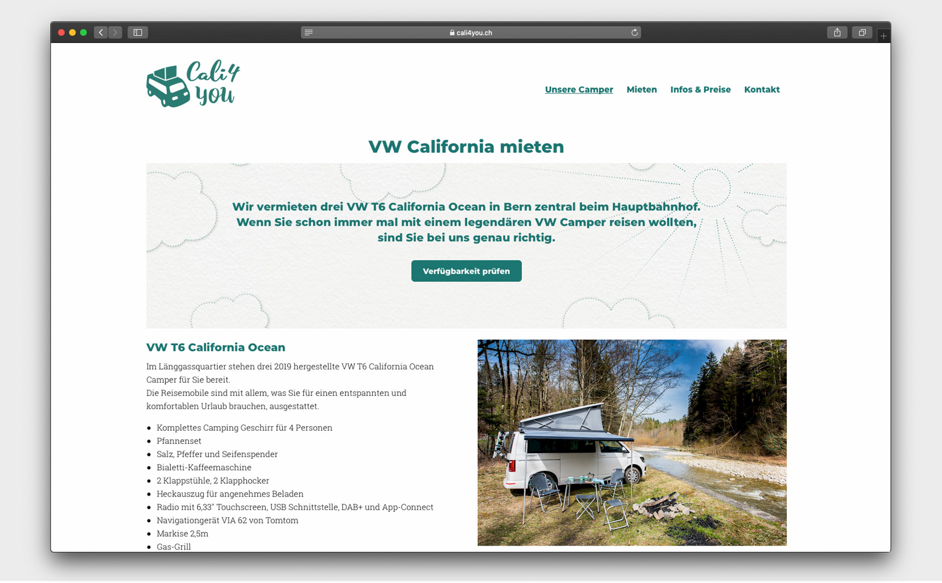 Website Cali4You Bild 2